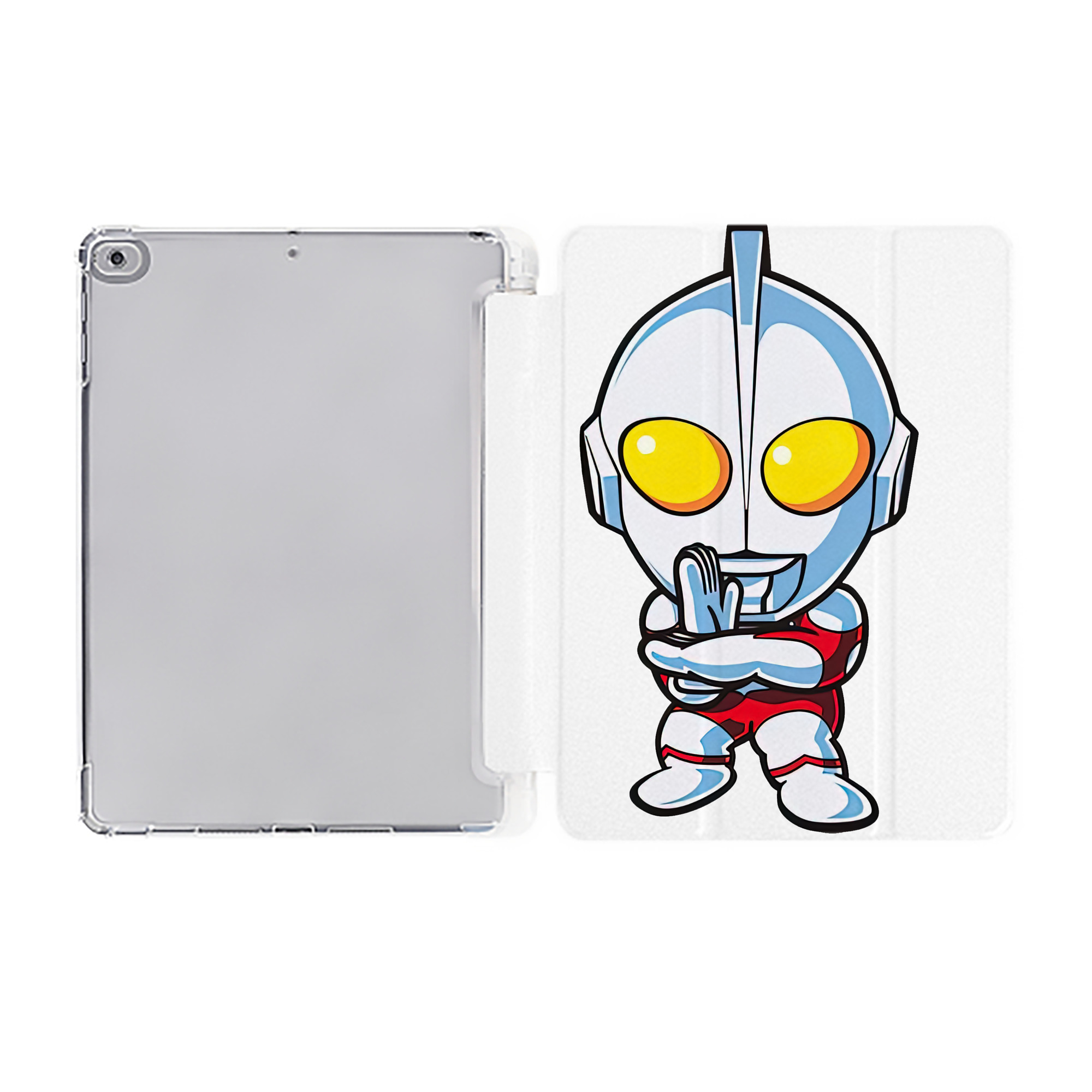 （画像用） ウルトラマン Ultraman IPad ケース ペン収納付き 三つ折りスタンド PUレザー×シリコン 対応機種9.5/10.5/10.9インチ